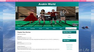 
                            2. Avakin World - Register New Member