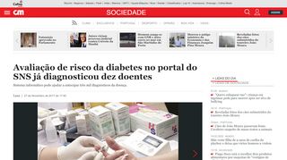 
                            12. Avaliação de risco da diabetes no portal do SNS já diagnosticou dez ...