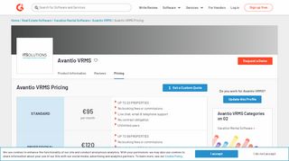 
                            11. Avantio VRMS Pricing 2019 | G2 Crowd