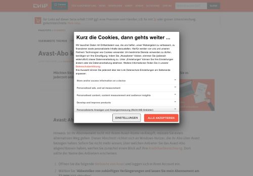 
                            6. Avast-Abo kündigen - so geht's - CHIP