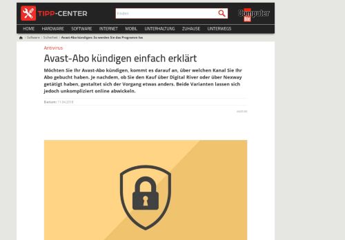 
                            5. Avast-Abo kündigen: So werden Sie das Programm los | TippCenter