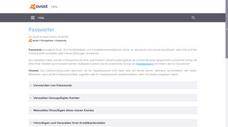 
                            6. Avast Help | Avast Antivirus: Passwords