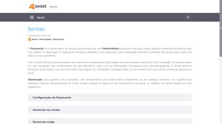 
                            6. Avast Help | Avast Antivirus: Senhas