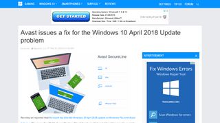 
                            12. Avast issues a fix for the Windows 10 April 2018 Update problem ...