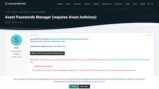 
                            9. Avast Passwords Manager (requires Avast Antivirus) | MalwareTips ...
