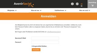 
                            10. AvenirSocial - Willkommen im Login Bereich