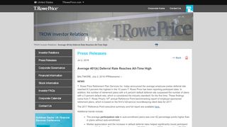 
                            11. Average 401(k) Deferral Rate Reaches All-Time High | T. Rowe ...