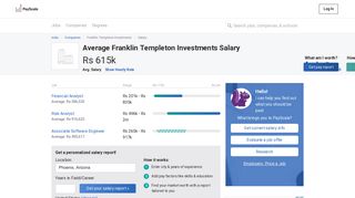 
                            7. Average Franklin Templeton Investments Salary - PayScale