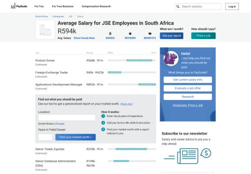 
                            8. Average JSE Salary - PayScale