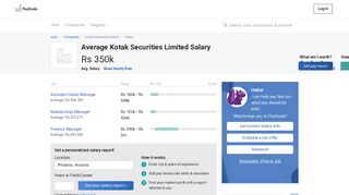 
                            8. Average Kotak Securities Limited Salary - PayScale