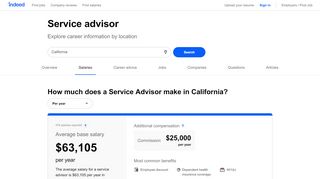 
                            8. Average Service Advisor Salaries in California | Indeed.com