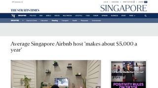 
                            9. Average Singapore Airbnb host 'makes about $5,000 a year ...