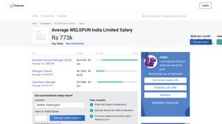 
                            11. Average WELSPUN India Limited Salary - PayScale
