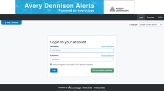 
                            8. Avery Dennison Alerts - Login to your account