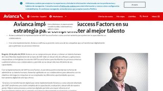 
                            6. Avianca implementa SAP Success Factors en su estrategia para ...