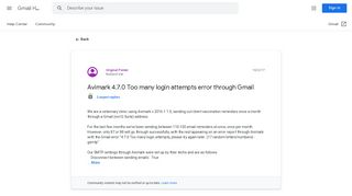 
                            12. Avimark 4.7.0 Too many login attempts error through Gmail - Google ...