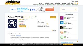 
                            12. Avinoc Airdrop » Earn free ? AVINOC tokens » ...