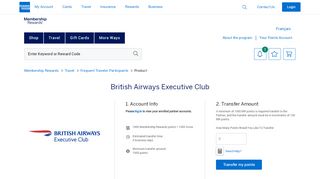 
                            13. Avios British Airways Executive Club Membership Rewards® Transfer ...