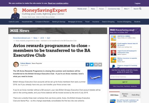 
                            10. Avios rewards programme to close - members to be transferred to the ...