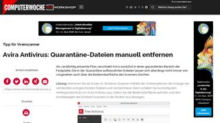 
                            10. Avira Antivirus: Quarantäne-Dateien manuell entfernen - TecChannel