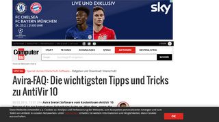 
                            12. Avira-FAQ: Die wichtigsten Tipps & Tricks für AntiVir 10 - Computer Bild