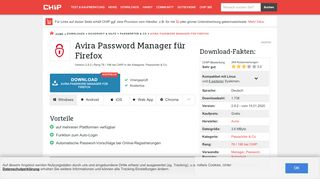 
                            4. Avira Password Manager für Firefox Download – kostenlos – CHIP