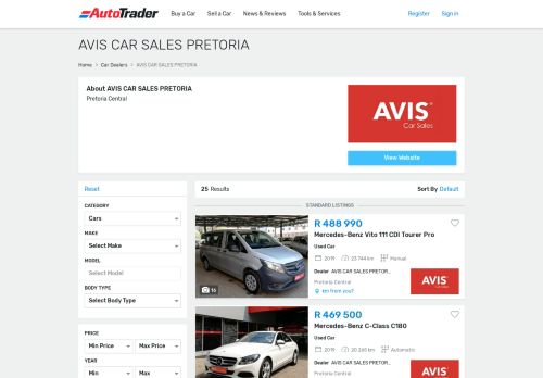 
                            12. AVIS CAR SALES SCHOEMAN ST PTA car dealership Pretoria ...