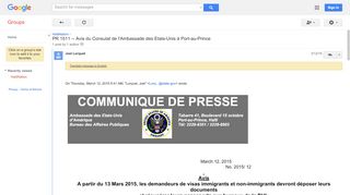 
                            8. Avis du Consulat de l'Ambassade des Etats-Unis à Port-au-Prince