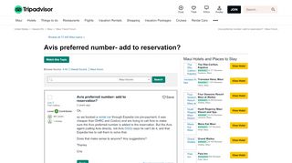 
                            6. Avis preferred number- add to reservation? - Maui Forum - TripAdvisor