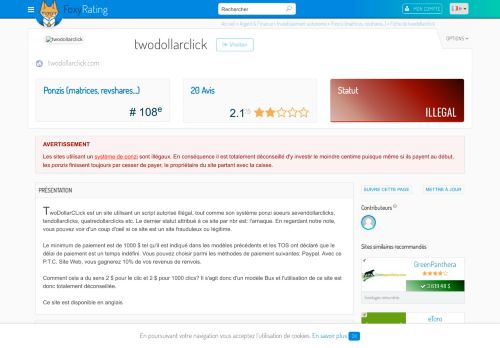 
                            8. Avis sur twodollarclick : site fiable ou arnaque ? - NetBusinessRating