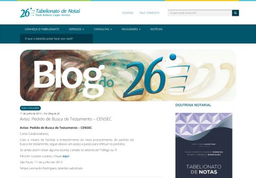 
                            12. Aviso: Pedido de Busca de Testamento – CENSEC Blog do 26