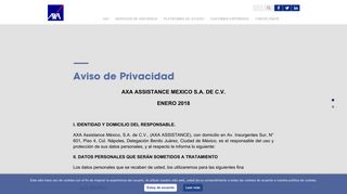 
                            7. Avisos de privacidad - AXA Assistance