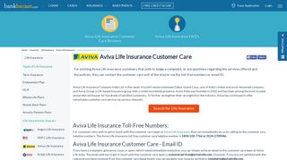 
                            13. Aviva Life Insurance Customer Care Toll Free Number - BankBazaar