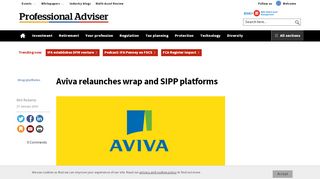 
                            8. Aviva relaunches wrap and SIPP platforms - Professional Adviser