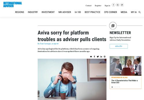 
                            13. Aviva sorry for platform troubles as adviser pulls clients | International ...