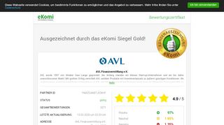 
                            10. AVL Finanzvermittlung e.K. Anbieterbewertung - Bewertung: 4.9 ...