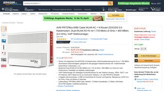 
                            9. AVM FRITZ!Box 6590 Cable WLAN AC + N Router 5 GHz2,4: Amazon ...