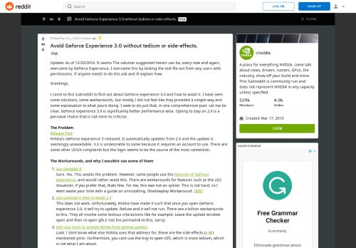 
                            8. Avoid Geforce Experience 3.0 without tedium or side-effects ...