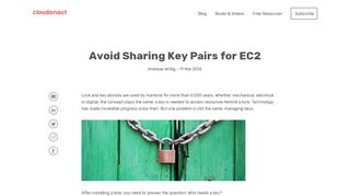 
                            10. Avoid Sharing Key Pairs for EC2 | cloudonaut