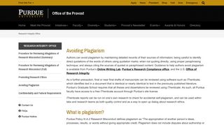 
                            7. Avoiding Plagiarism - Office of the Provost - Purdue University