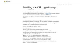 
                            12. Avoiding the VSS Login Prompt – Korby Parnell's Social Software ...