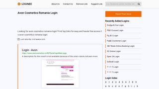 
                            13. Avon Cosmetics Romania Login