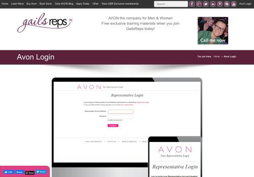 
                            8. Avon Login - - Gails Reps