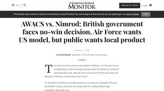 
                            12. AWACS vs. Nimrod: British government faces no-win decision. Air ...