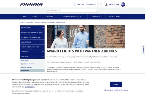 
                            3. Award flights with partner airlines | Finnair