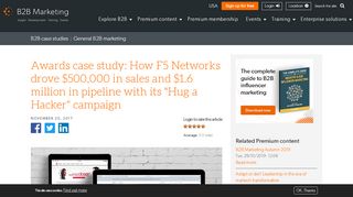 
                            9. Awards case study: How F5 Networks drove $500,000 in ...