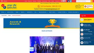 
                            3. Awards & Rewards - Andhra Bank