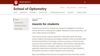 
                            12. Awards: Student Portal: School of Optometry: Indiana University