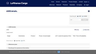 
                            8. AWB details | Lufthansa Cargo