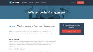 
                            11. AWeber Login Management - Team Password Manager - Bitium